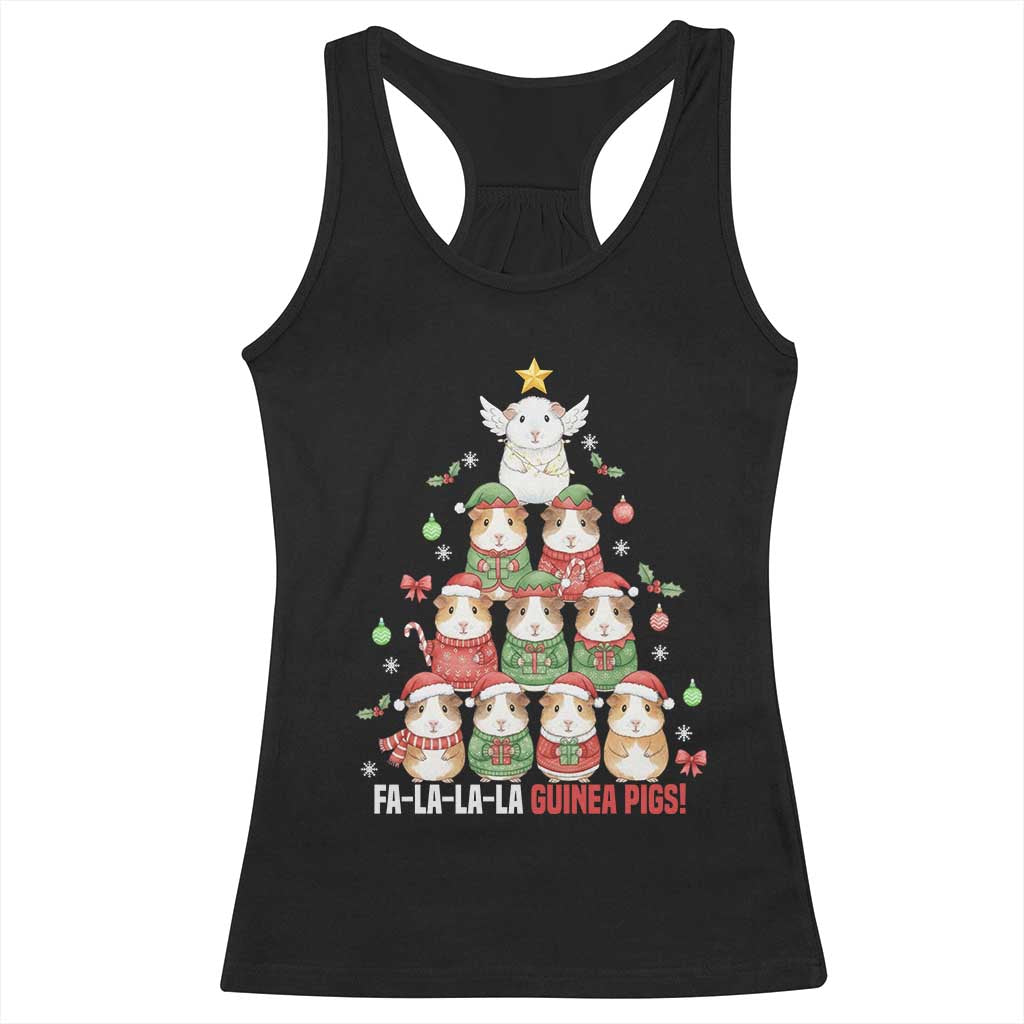 Fa La La La Guinea Pigs Racerback Tank Top Funny Christmas Cavy Lover Gift - Wonder Print Shop