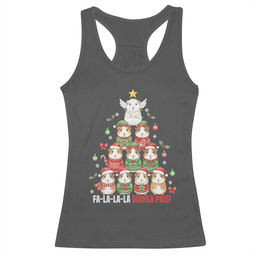 Fa La La La Guinea Pigs Racerback Tank Top Funny Christmas Cavy Lover Gift - Wonder Print Shop