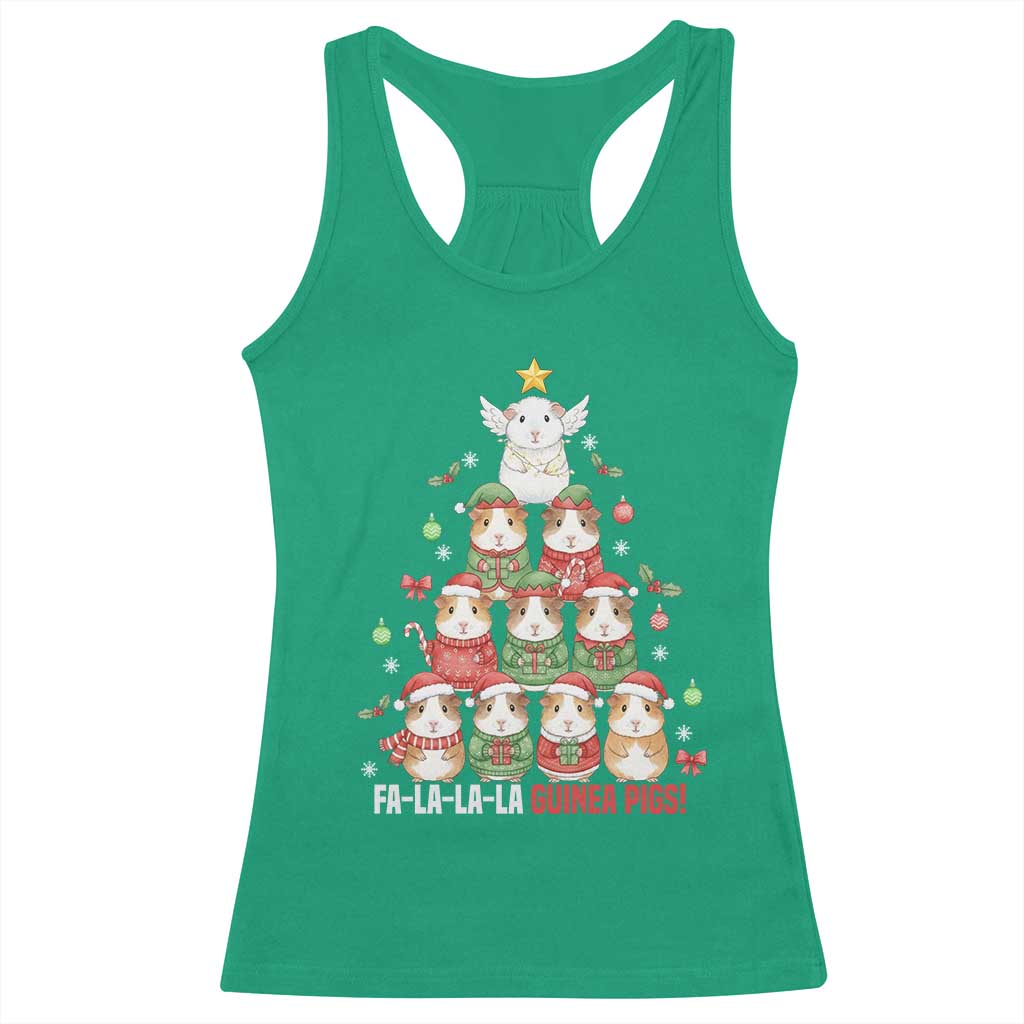 Fa La La La Guinea Pigs Racerback Tank Top Funny Christmas Cavy Lover Gift - Wonder Print Shop