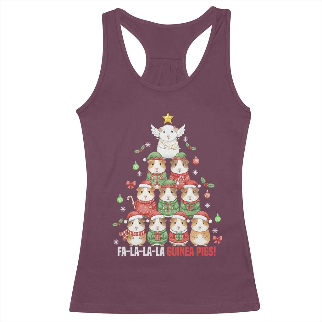 Fa La La La Guinea Pigs Racerback Tank Top Funny Christmas Cavy Lover Gift - Wonder Print Shop