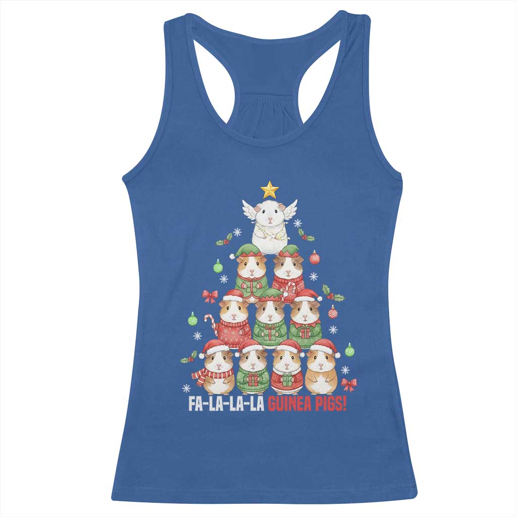 Fa La La La Guinea Pigs Racerback Tank Top Funny Christmas Cavy Lover Gift - Wonder Print Shop
