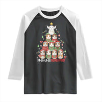 Fa La La La Guinea Pigs Raglan Shirt Funny Christmas Cavy Lover Gift - Wonder Print Shop