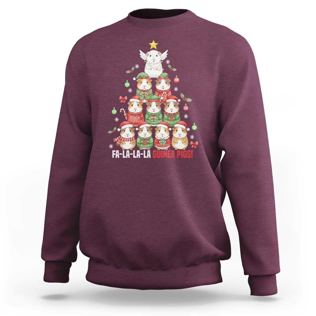 Fa La La La Guinea Pigs Sweatshirt Funny Christmas Cavy Lover Gift - Wonder Print Shop
