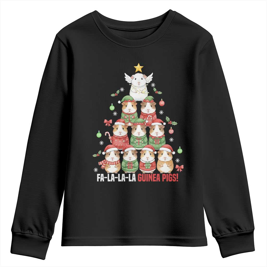 Fa La La La Guinea Pigs Youth Sweatshirt Funny Christmas Cavy Lover Gift - Wonder Print Shop