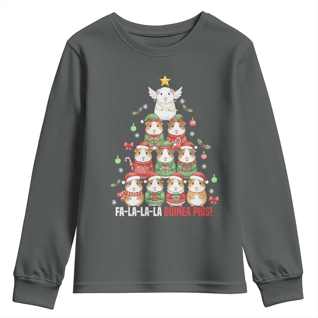 Fa La La La Guinea Pigs Youth Sweatshirt Funny Christmas Cavy Lover Gift - Wonder Print Shop