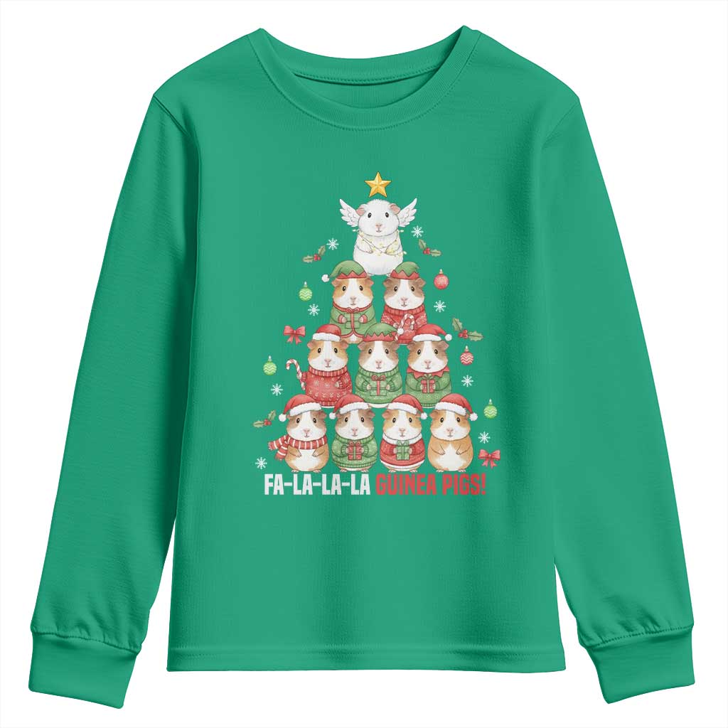 Fa La La La Guinea Pigs Youth Sweatshirt Funny Christmas Cavy Lover Gift - Wonder Print Shop