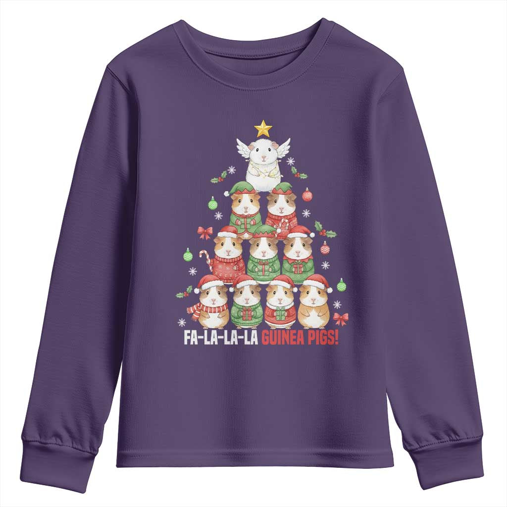 Fa La La La Guinea Pigs Youth Sweatshirt Funny Christmas Cavy Lover Gift - Wonder Print Shop