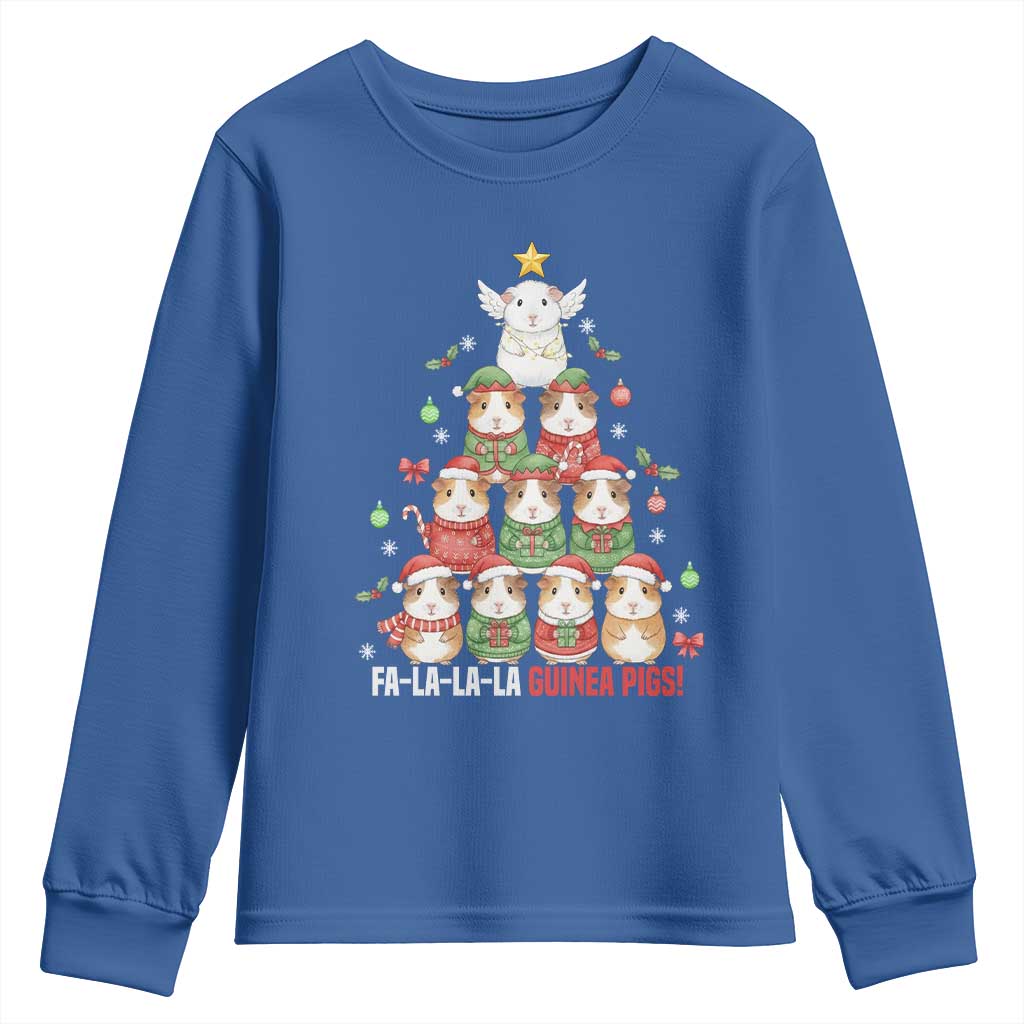 Fa La La La Guinea Pigs Youth Sweatshirt Funny Christmas Cavy Lover Gift - Wonder Print Shop