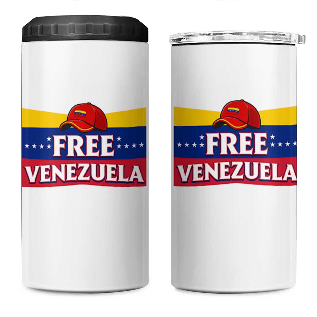 Free Venezuela Flag Patriotic 4 in 1 Can Cooler Tumbler Venezuela Pride - Wonder Print Shop