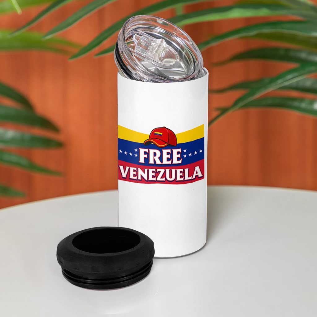 Free Venezuela Flag Patriotic 4 in 1 Can Cooler Tumbler Venezuela Pride - Wonder Print Shop