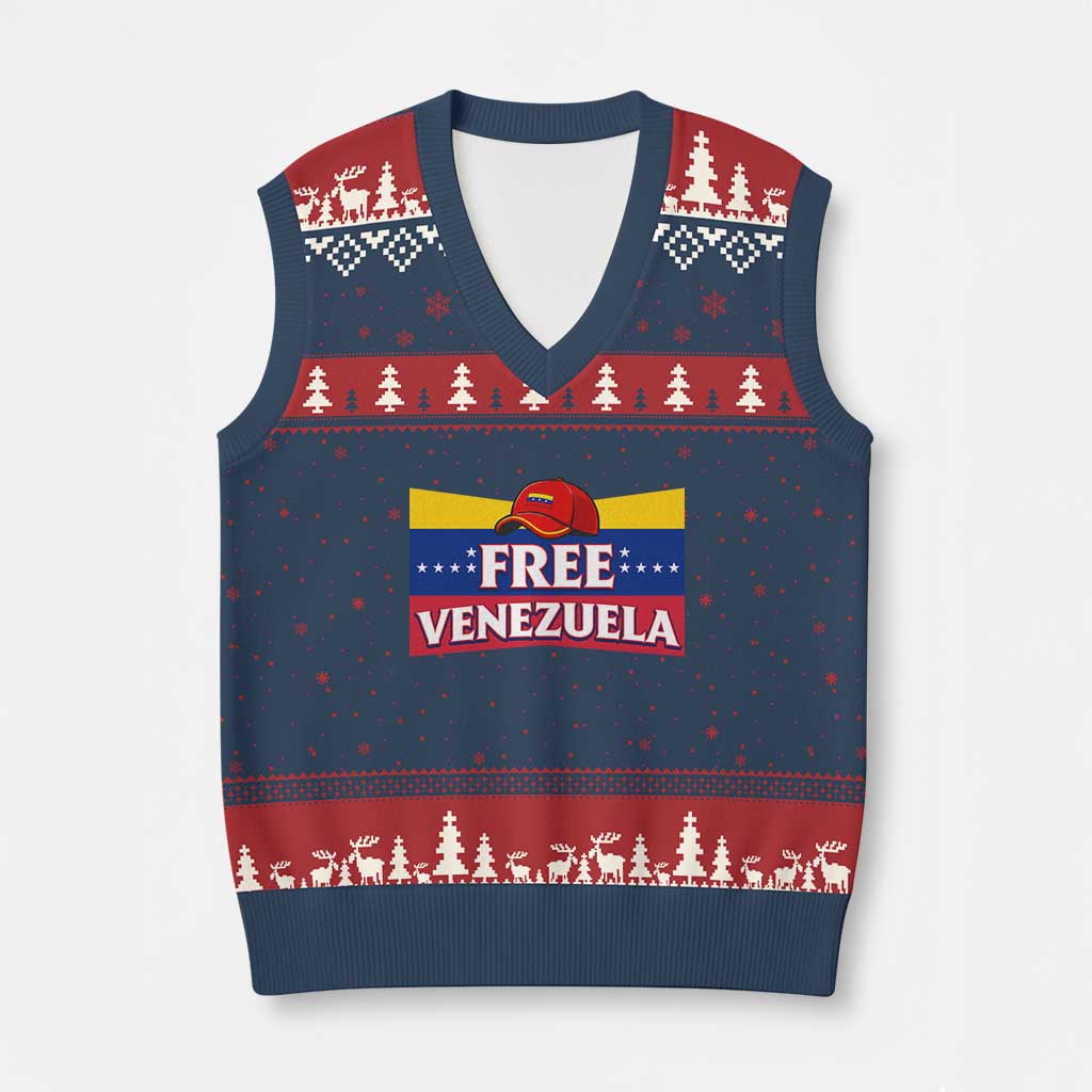Free Venezuela Flag Patriotic V-Neck Knit Sweater Vest Venezuela Pride - Wonder Print Shop