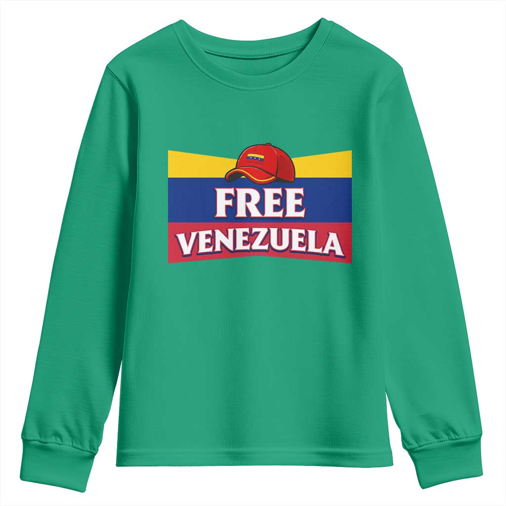 Free Venezuela Flag Patriotic Youth Sweatshirt Venezuela Pride - Wonder Print Shop