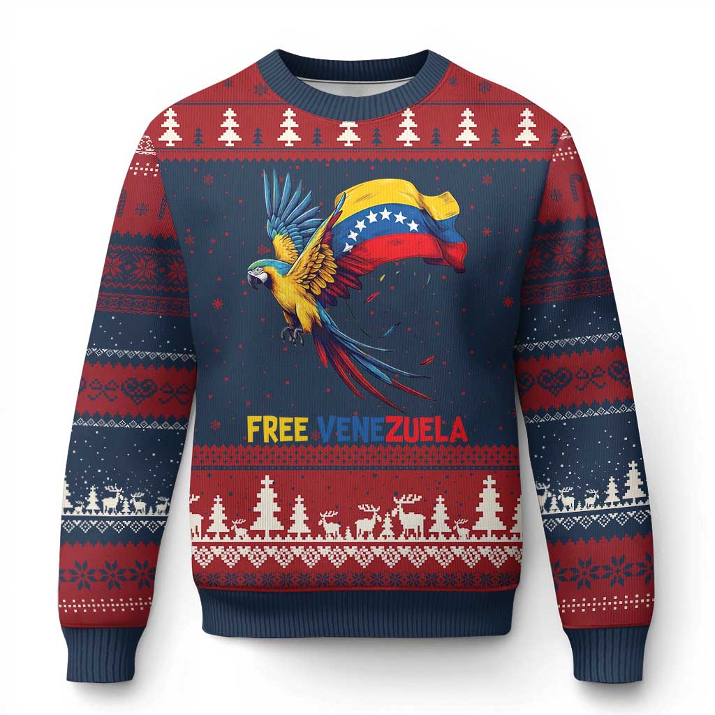 American Venezuela Support Freedom Ugly Christmas Sweater Venezuelan Free - Wonder Print Shop