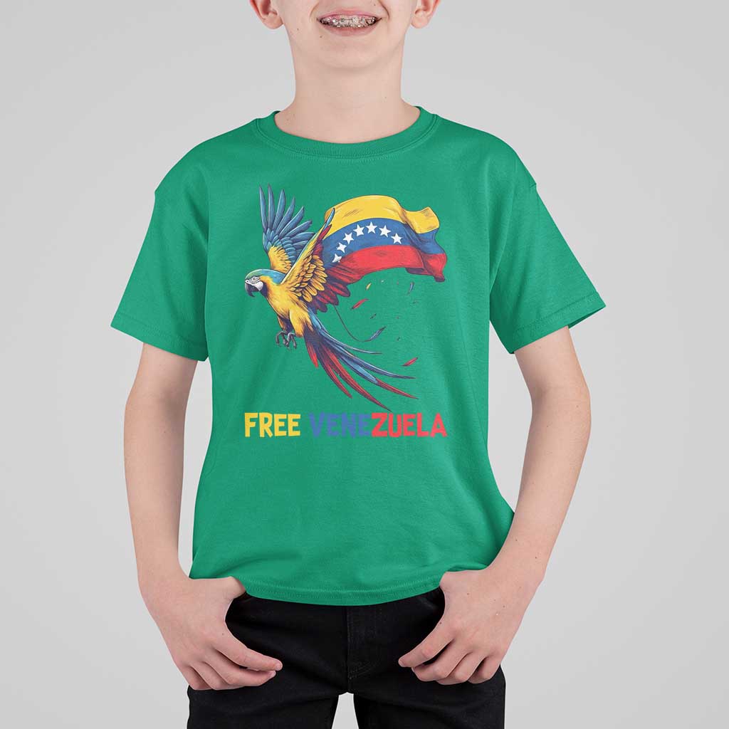 American Venezuela Support Freedom T Shirt For Kid Venezuelan Free - Wonder Print Shop