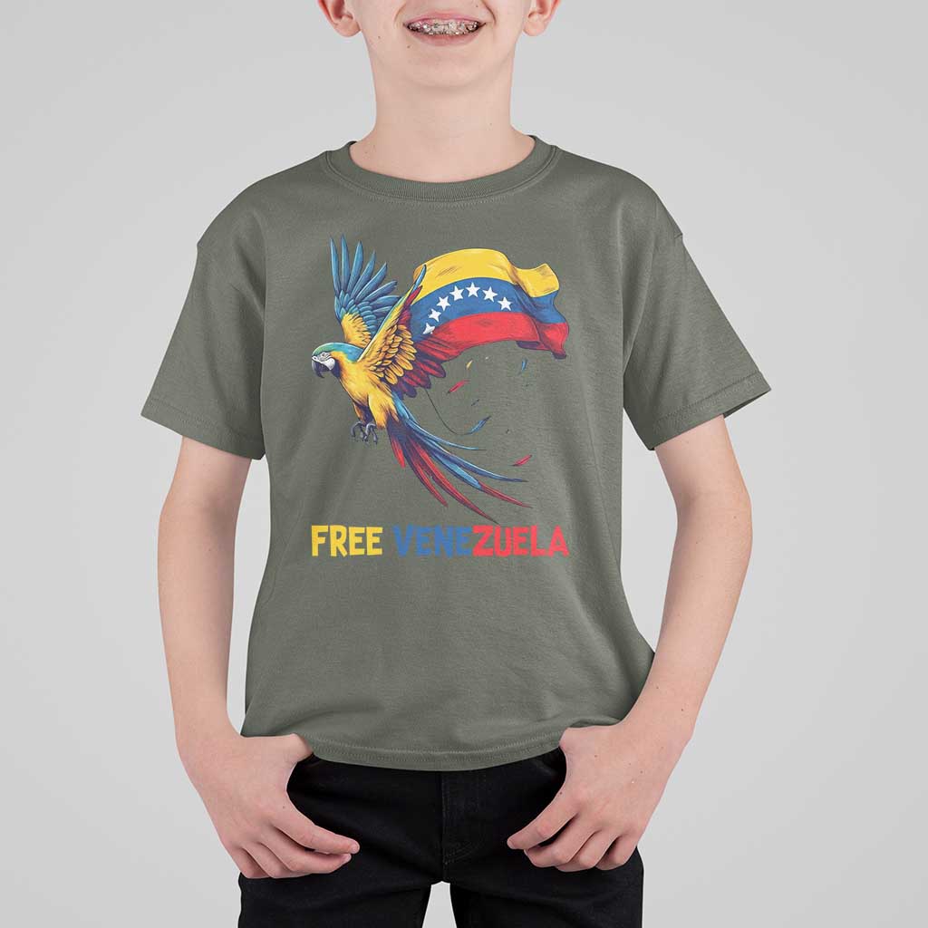 American Venezuela Support Freedom T Shirt For Kid Venezuelan Free - Wonder Print Shop