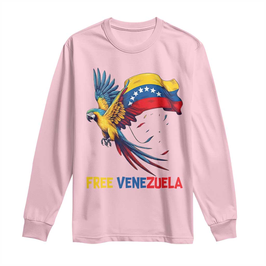 American Venezuela Support Freedom Long Sleeve Shirt Venezuelan Free - Wonder Print Shop