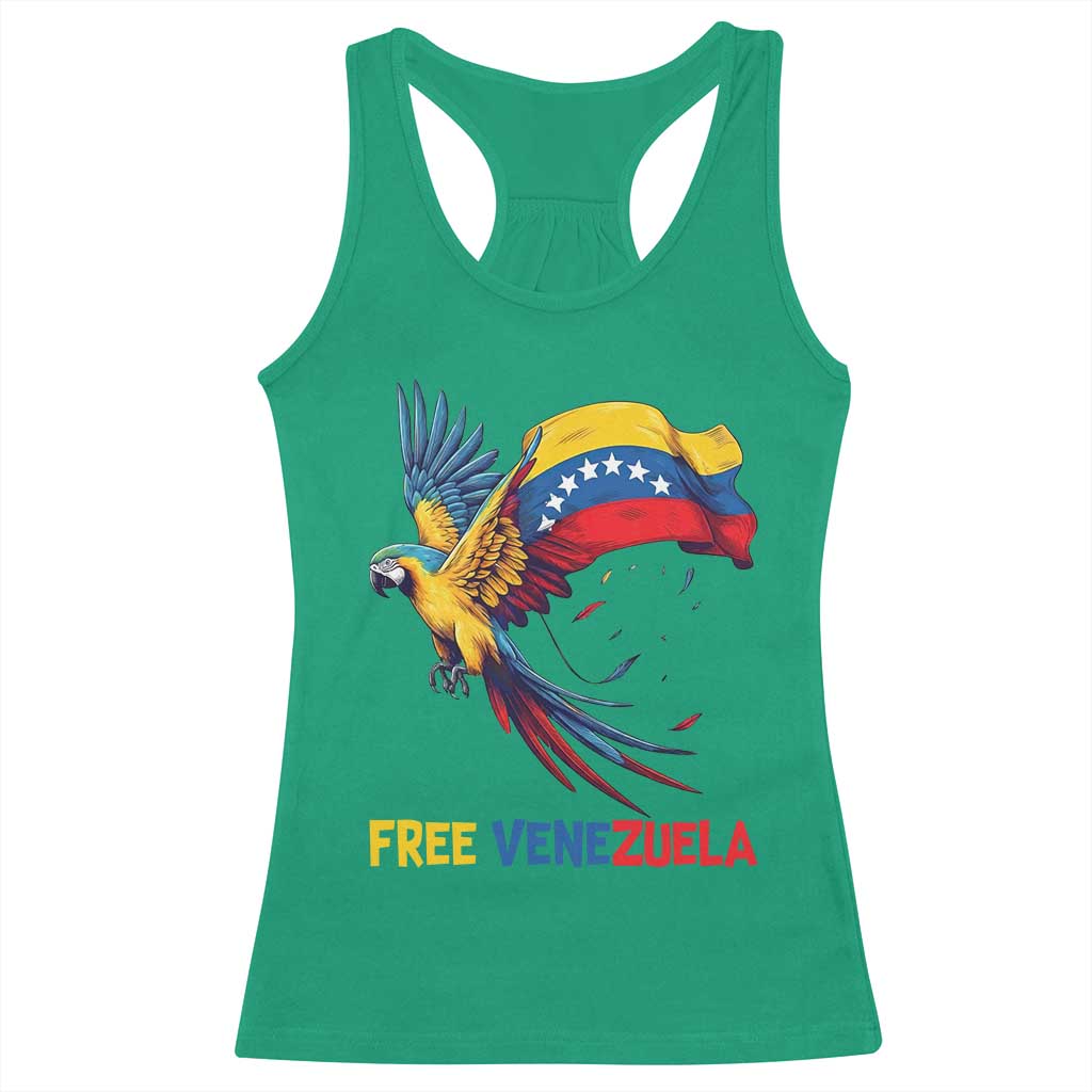 American Venezuela Support Freedom Racerback Tank Top Venezuelan Free - Wonder Print Shop