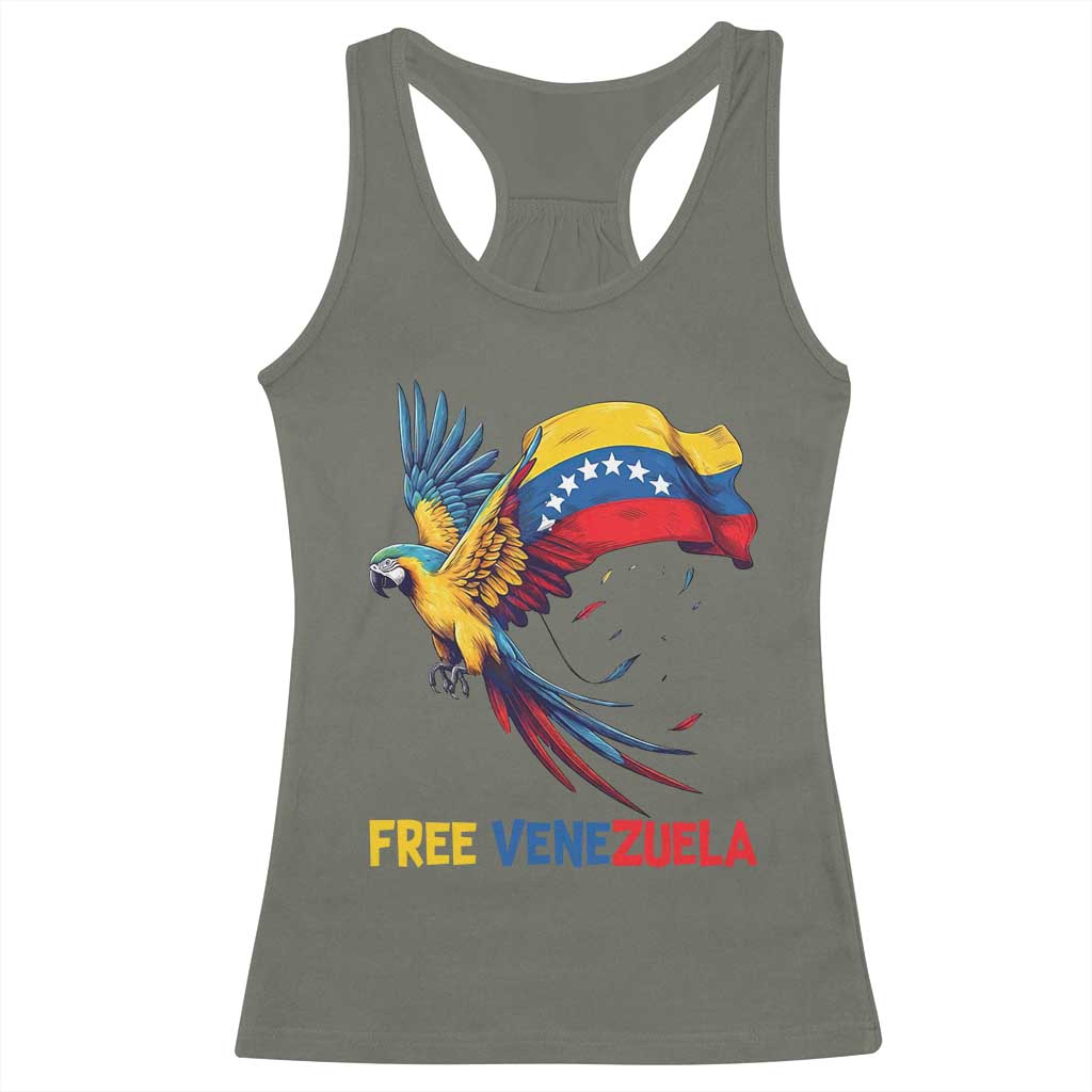 American Venezuela Support Freedom Racerback Tank Top Venezuelan Free - Wonder Print Shop