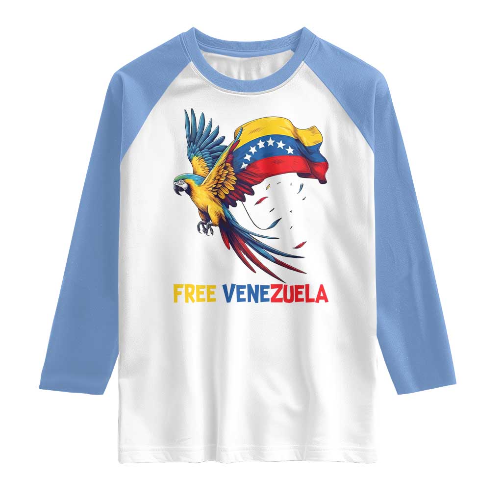 American Venezuela Support Freedom Raglan Shirt Venezuelan Free - Wonder Print Shop