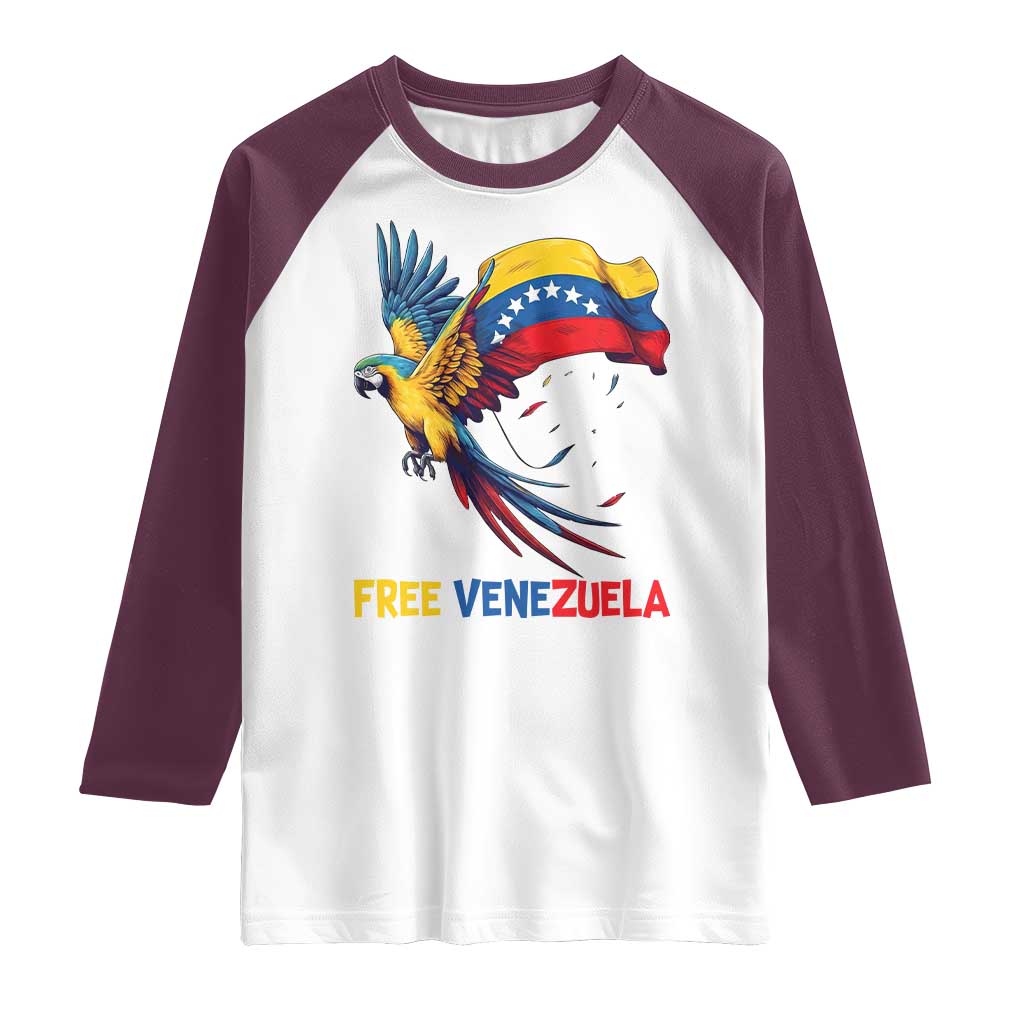 American Venezuela Support Freedom Raglan Shirt Venezuelan Free - Wonder Print Shop