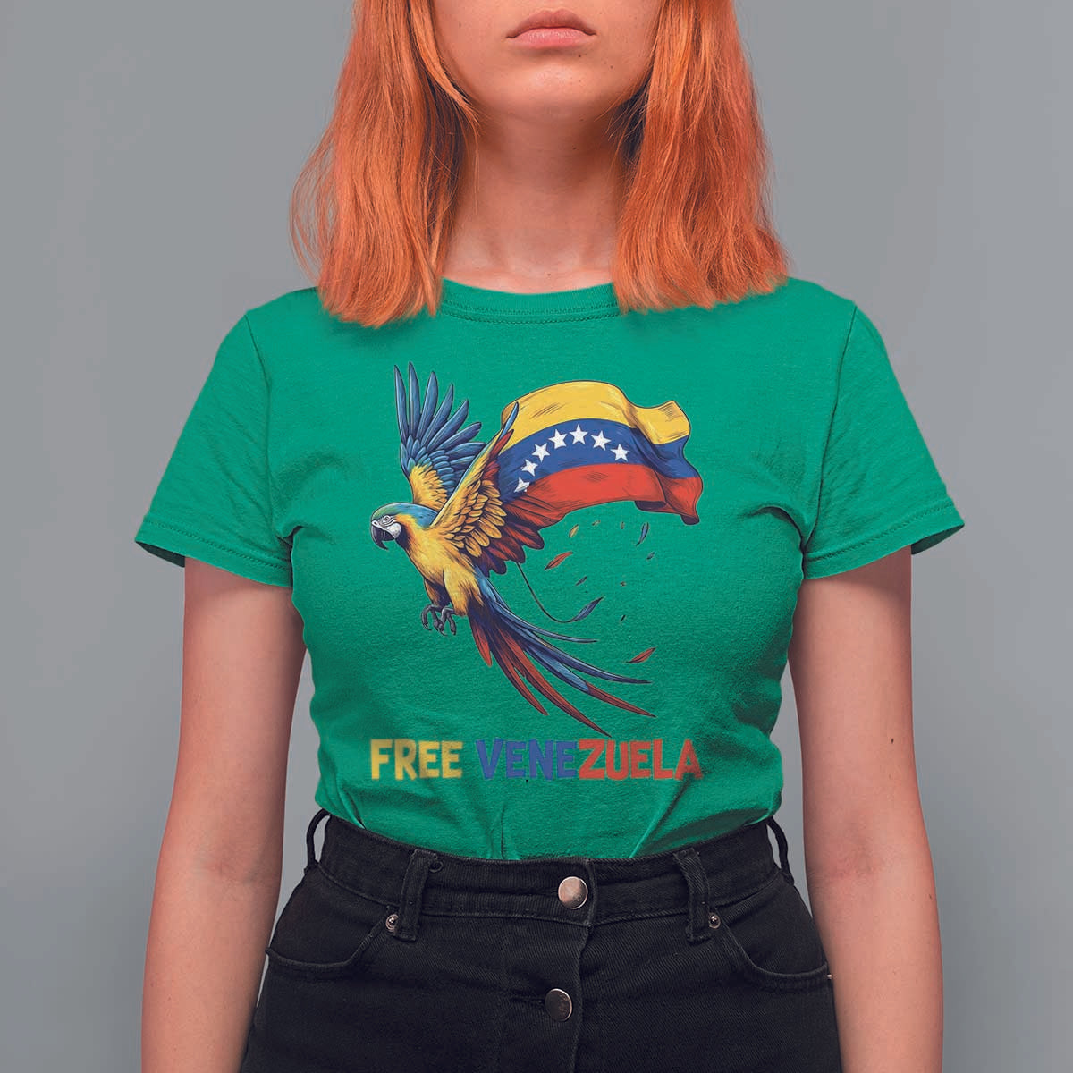 American Venezuela Support Freedom T Shirt For Women Venezuelan Free - Wonder Print Shop
