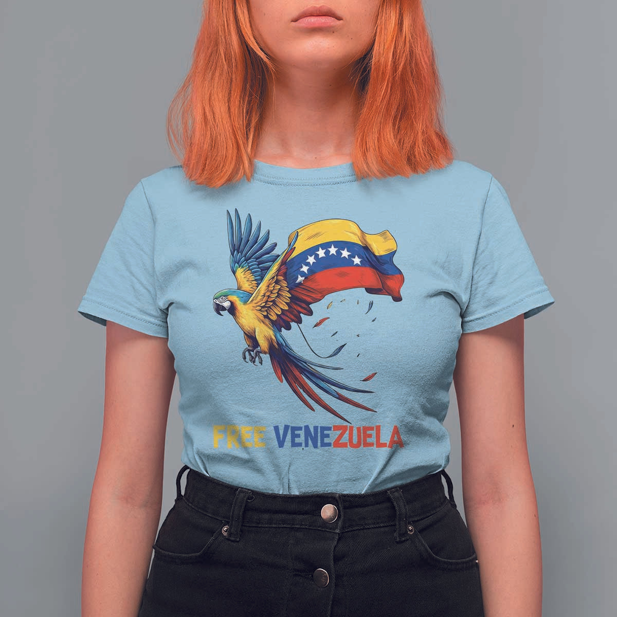 American Venezuela Support Freedom T Shirt For Women Venezuelan Free - Wonder Print Shop