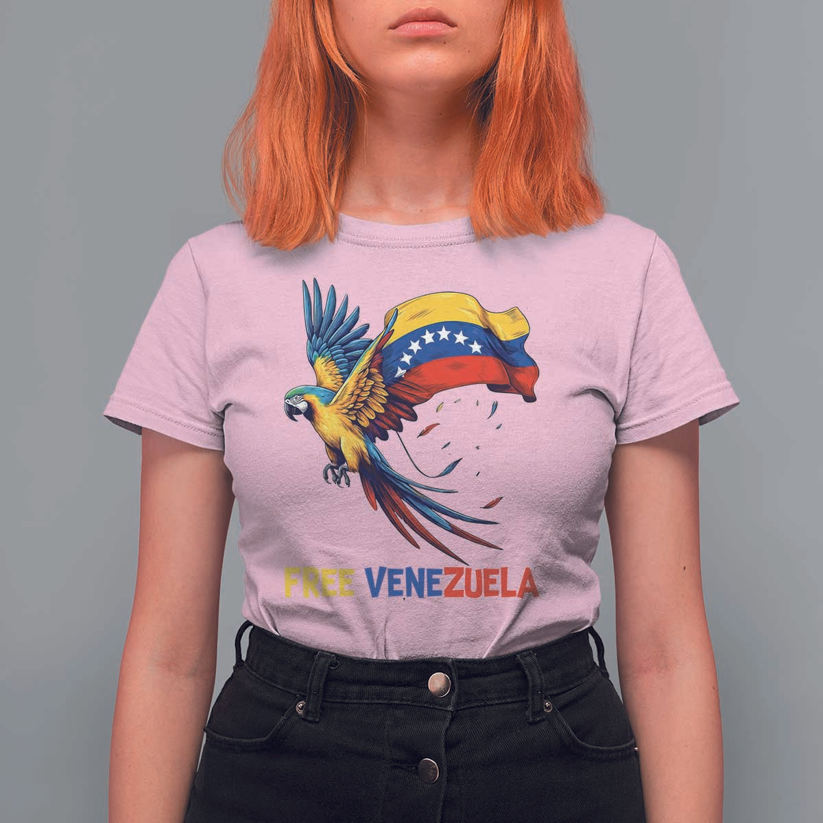American Venezuela Support Freedom T Shirt For Women Venezuelan Free - Wonder Print Shop