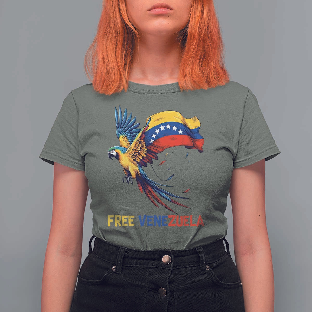 American Venezuela Support Freedom T Shirt For Women Venezuelan Free - Wonder Print Shop