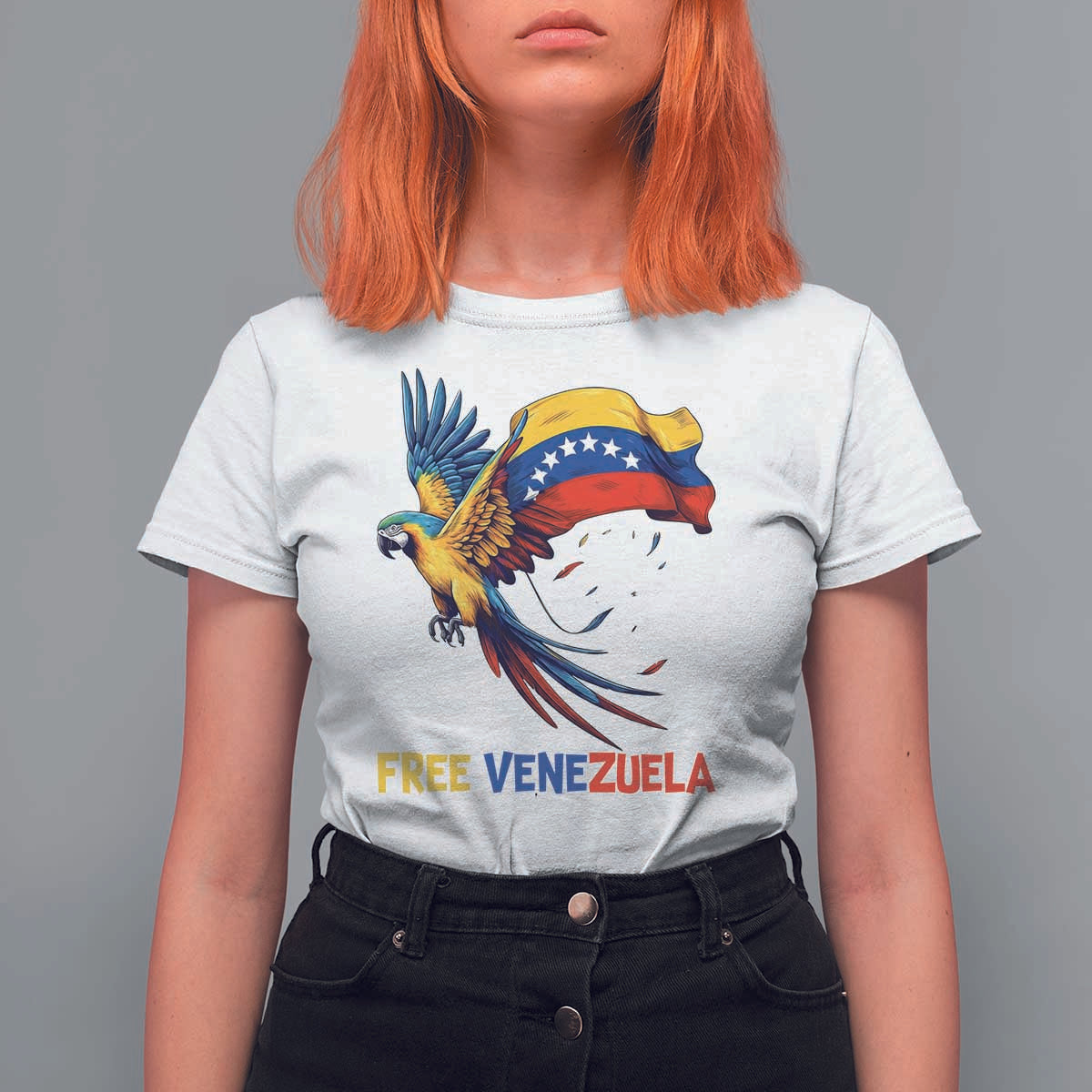 American Venezuela Support Freedom T Shirt For Women Venezuelan Free - Wonder Print Shop