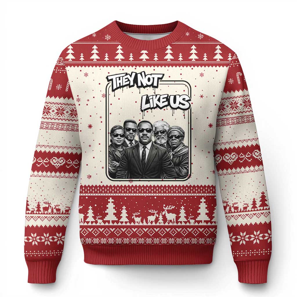 Vintage African American Heroes Ugly Christmas Sweater They Not Like Us