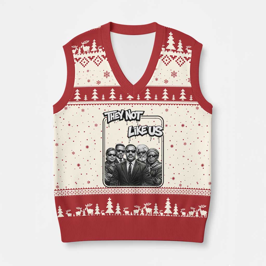 Vintage African American Heroes V-Neck Knit Sweater Vest They Not Like Us