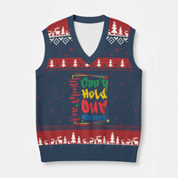 One Month Cannot Hold Our History V-Neck Knit Sweater Vest Black History Gift