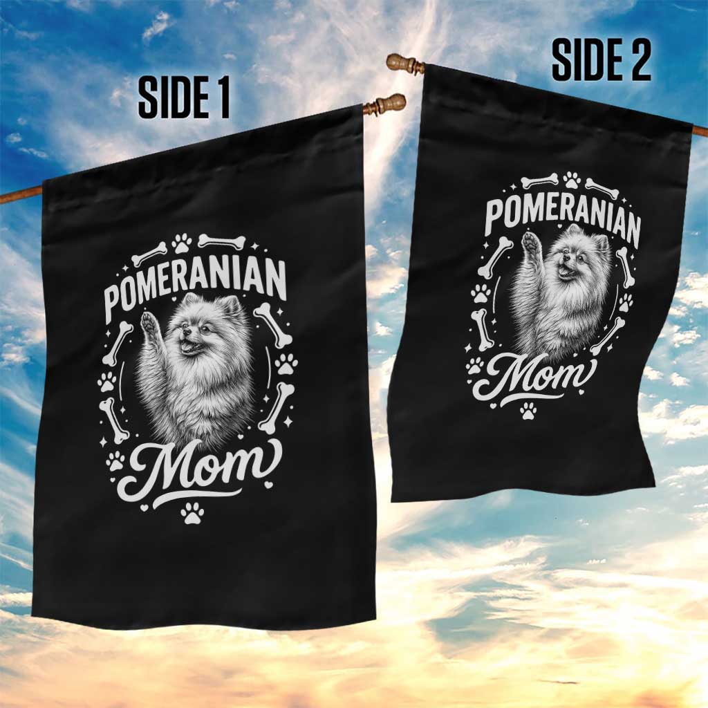 Vintage Pom Dog Mom Garden Flag Pomeranian Lover Gift