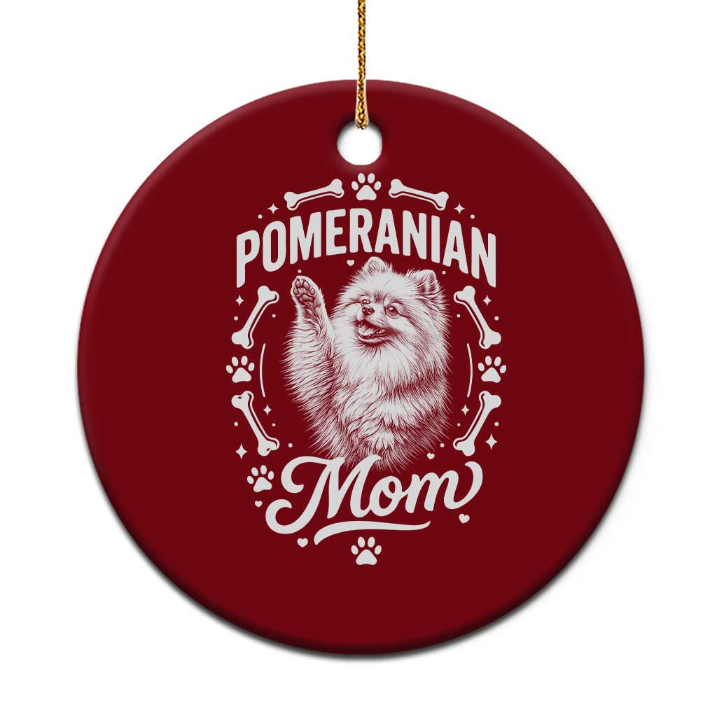 Vintage Pom Dog Mom Ceramic Ornament Pomeranian Lover Gift