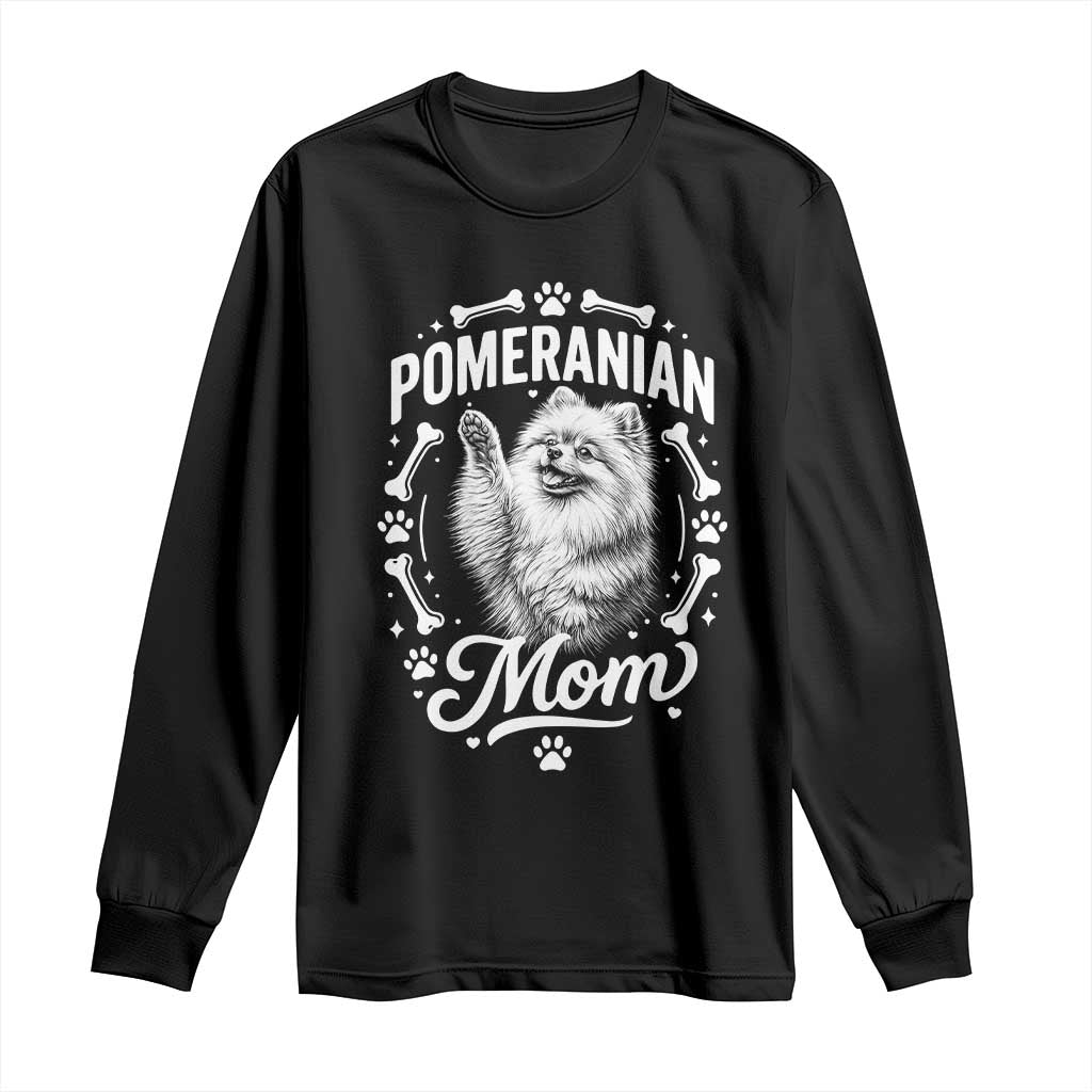 Vintage Pom Dog Mom Long Sleeve Shirt Pomeranian Lover Gift