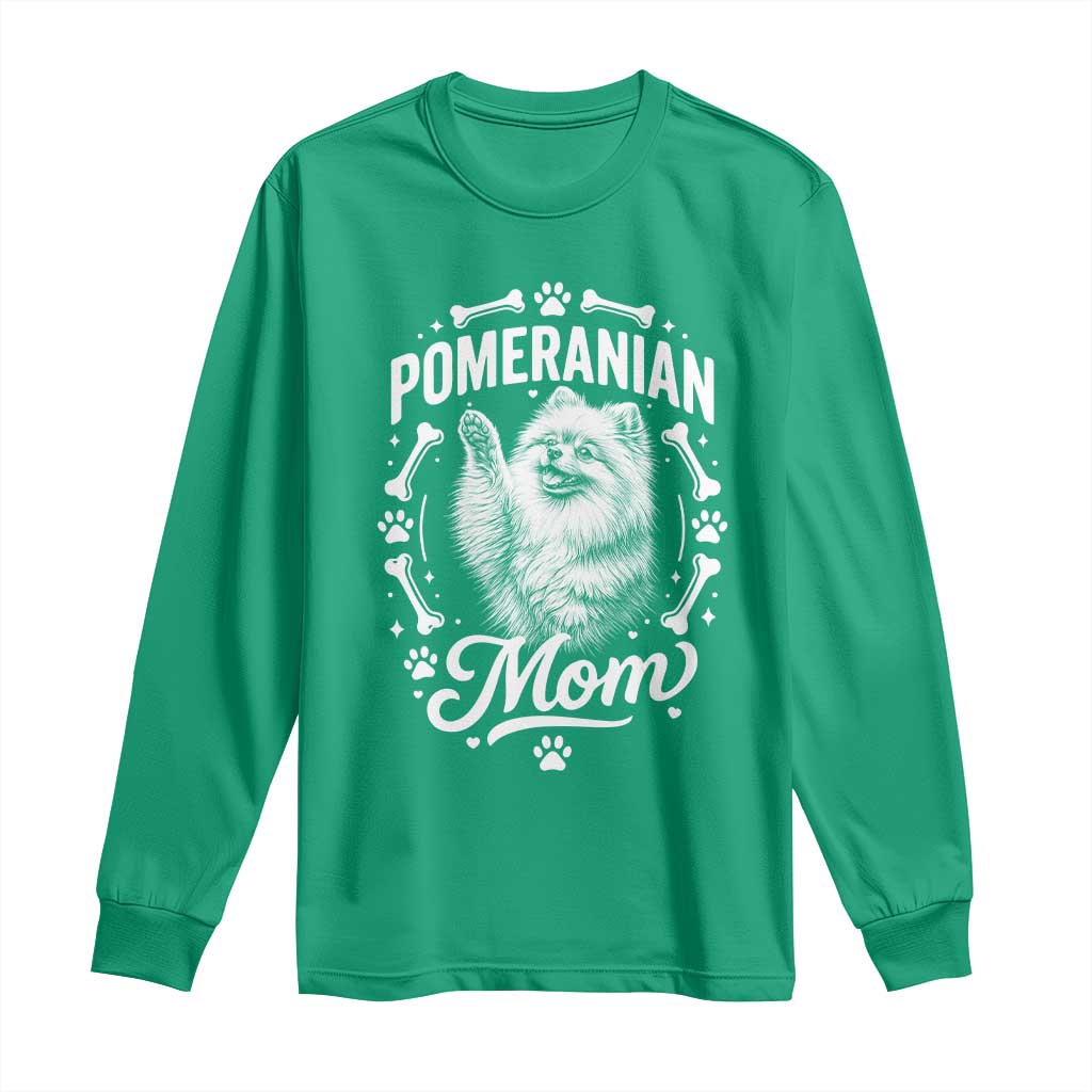 Vintage Pom Dog Mom Long Sleeve Shirt Pomeranian Lover Gift