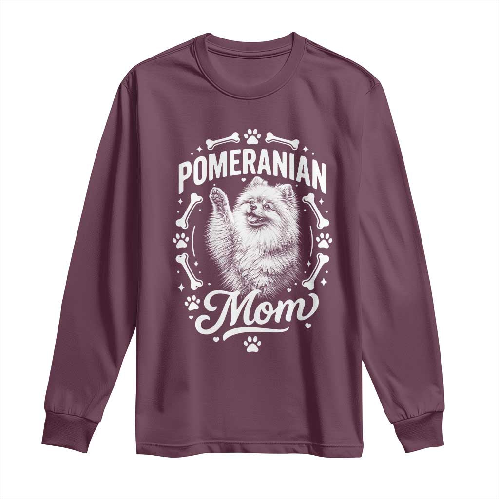 Vintage Pom Dog Mom Long Sleeve Shirt Pomeranian Lover Gift