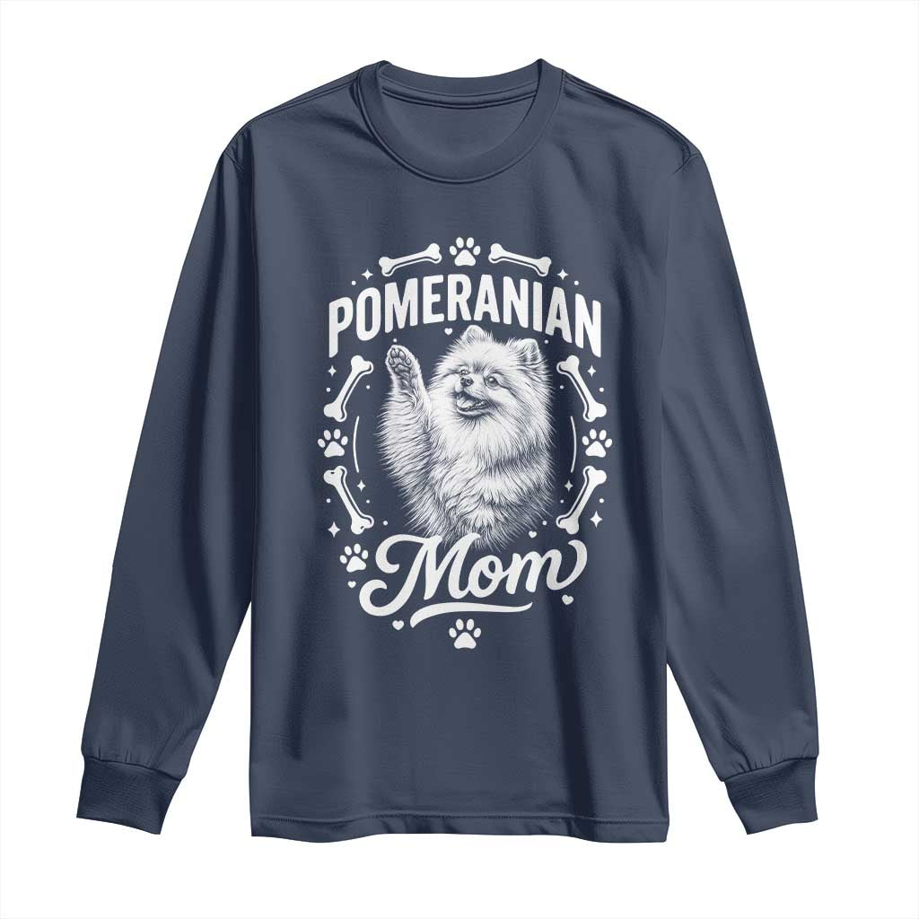 Vintage Pom Dog Mom Long Sleeve Shirt Pomeranian Lover Gift