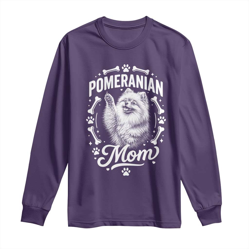 Vintage Pom Dog Mom Long Sleeve Shirt Pomeranian Lover Gift
