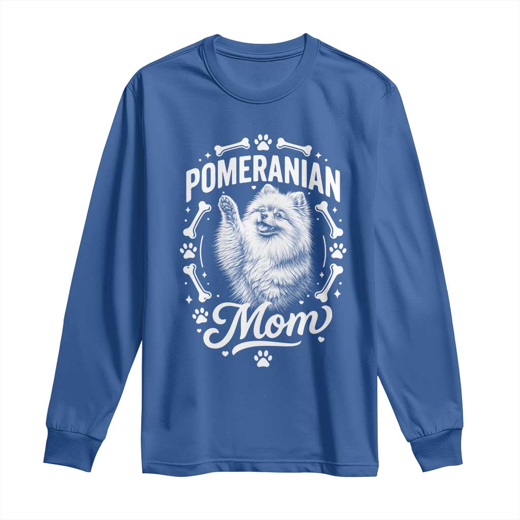Vintage Pom Dog Mom Long Sleeve Shirt Pomeranian Lover Gift