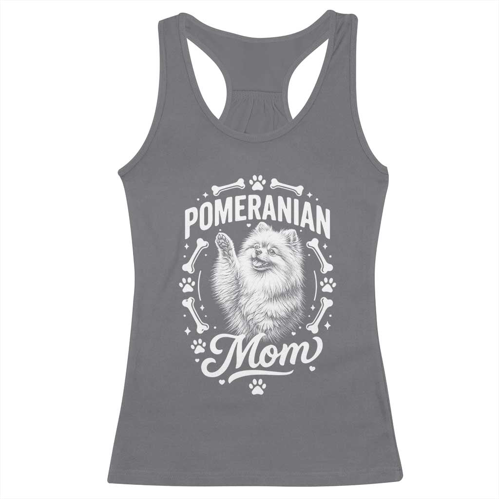 Vintage Pom Dog Mom Racerback Tank Top Pomeranian Lover Gift