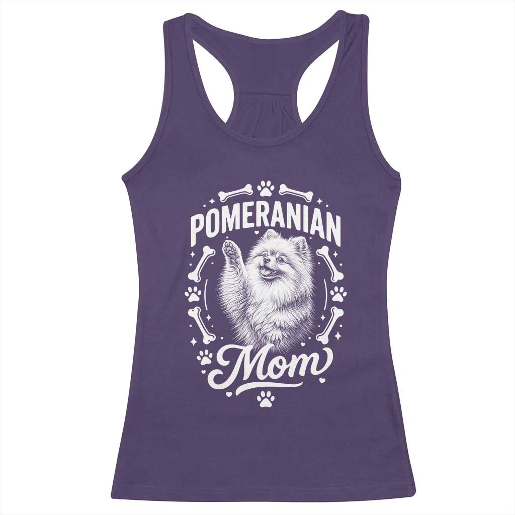 Vintage Pom Dog Mom Racerback Tank Top Pomeranian Lover Gift