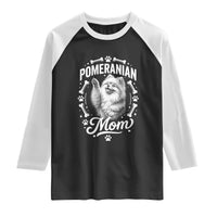Vintage Pom Dog Mom Raglan Shirt Pomeranian Lover Gift