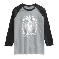 Vintage Pom Dog Mom Raglan Shirt Pomeranian Lover Gift