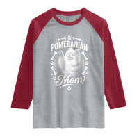 Vintage Pom Dog Mom Raglan Shirt Pomeranian Lover Gift