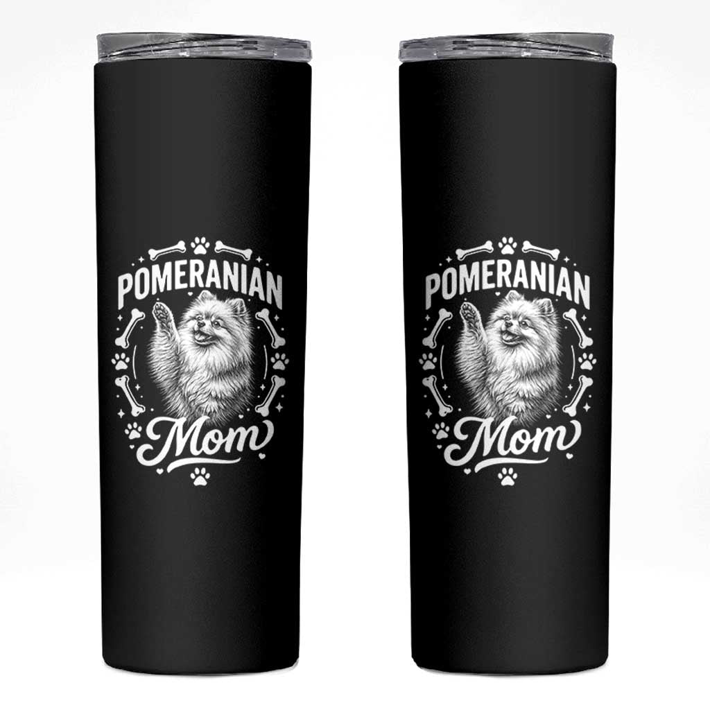 Vintage Pom Dog Mom Skinny Tumbler Pomeranian Lover Gift