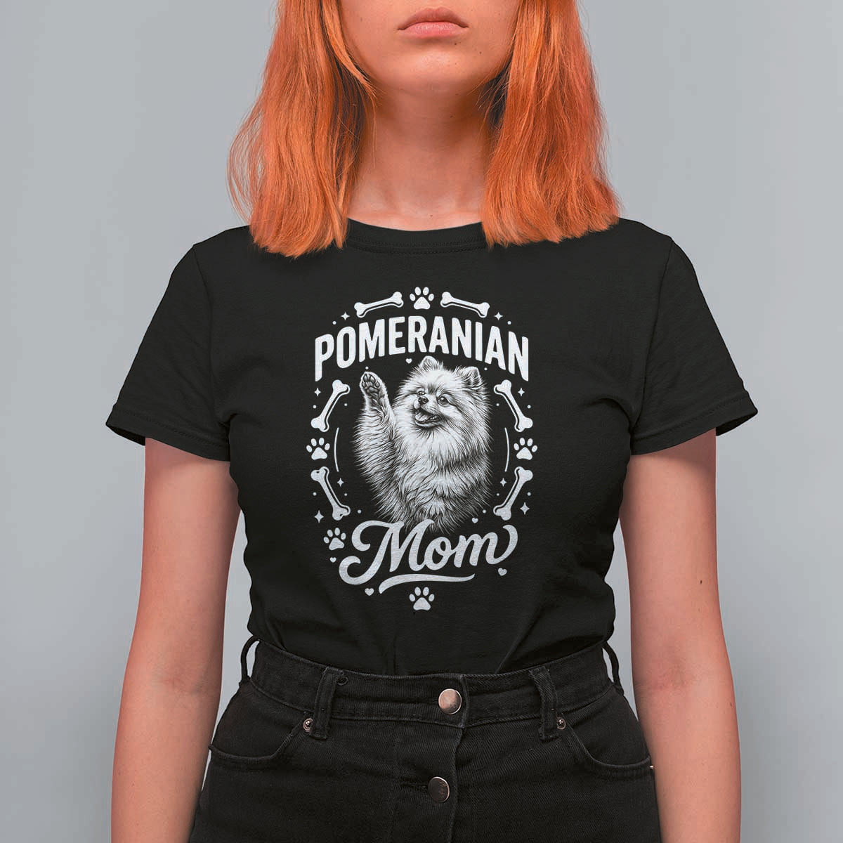 Vintage Pom Dog Mom T Shirt For Women Pomeranian Lover Gift