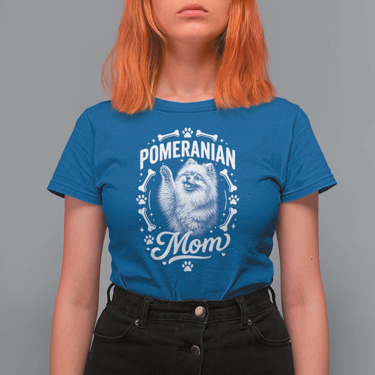 Vintage Pom Dog Mom T Shirt For Women Pomeranian Lover Gift