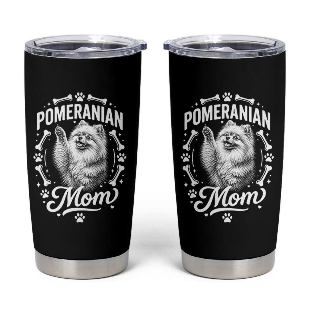 Vintage Pom Dog Mom Tumbler Cup Pomeranian Lover Gift