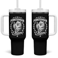 Vintage Pom Dog Mom Tumbler With Handle Pomeranian Lover Gift